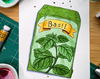 Art Print: Basil Seeds, 5x7
