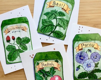 Postcard Set: Seed Packets