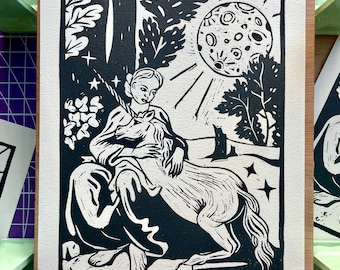 Impression originale au bloc : licorne médiévale II