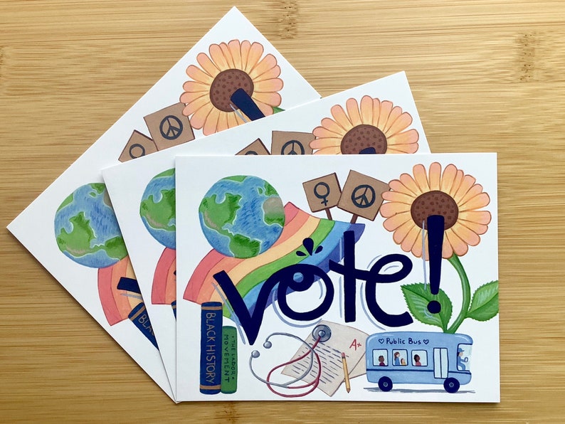 Vote Postcards Postcards to Voters Get Out the Vote Etsy