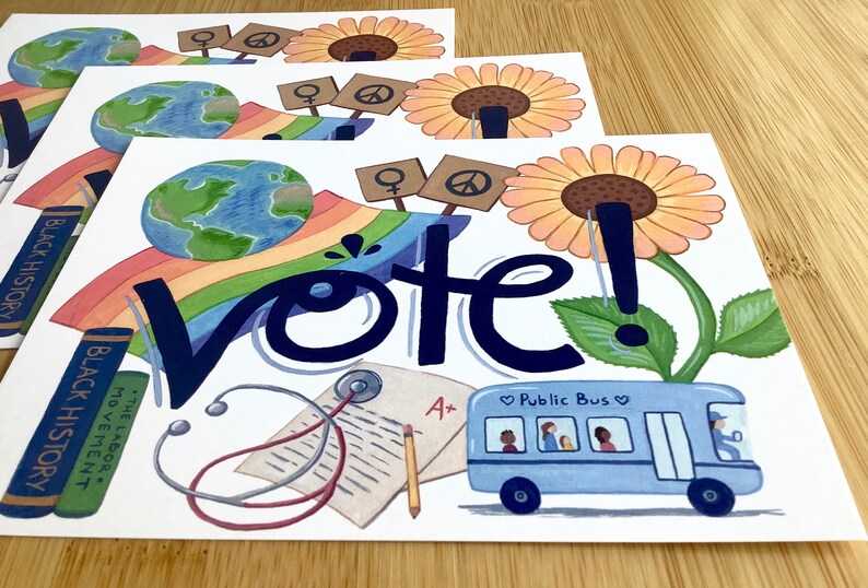 Vote Postcards Postcards to Voters Get Out the Vote Etsy