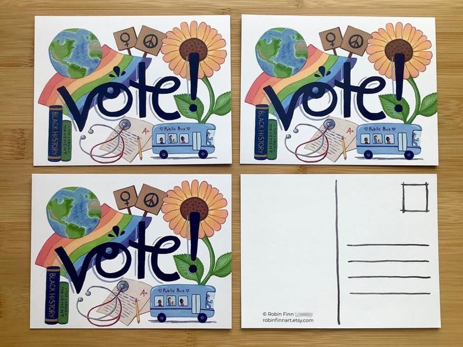 Vote postcards postcards to voters get out the vote Etsy