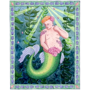 Art Print: Femme Merman