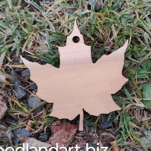 3-Inch Wooden Maple Leaves for decoration or embellishment unfinished