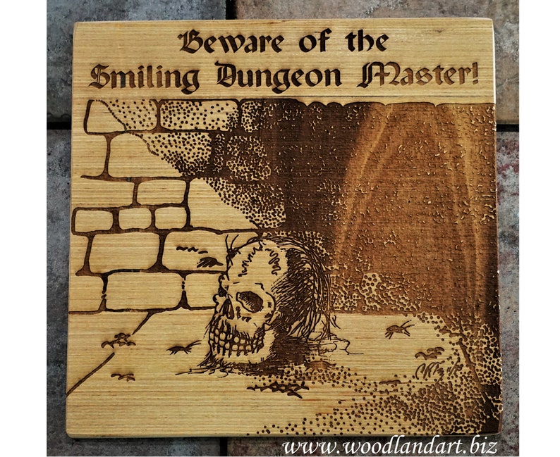 Beware of the Smiling Dungeon Master Adventure Gaming Wooden Wall Sign/Plaque image 1