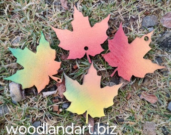 3-Inch Painted Wooden Maple Leaves for decoration or embellishment