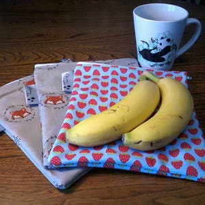 Washable sandwich bag, washable snack bag, made to order, zero waste, voluntary simplicity, eco-friendly, reusable image 2