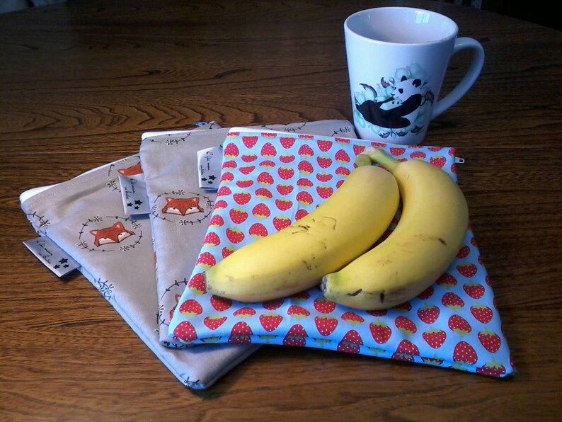 Washable sandwich bag, washable snack bag, made to order, zero waste, voluntary simplicity, eco-friendly, reusable image 2