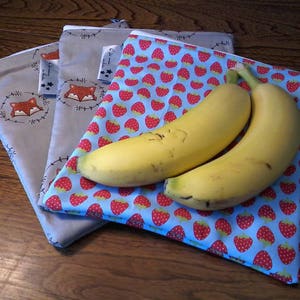 Washable sandwich bag, washable snack bag, made to order, zero waste, voluntary simplicity, eco-friendly, reusable image 5