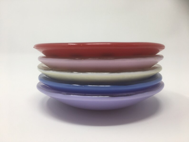 engagement Fused glass dish with silver leaf hearts for rings soap trinkets Valentines jewelry