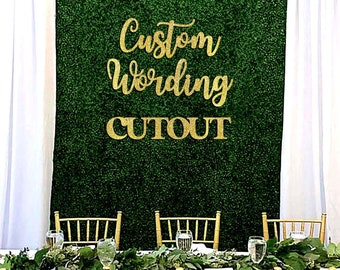 Custom Backdrop Sign, Lasercut, Name for Arch Backdrop panel, non shedding glitter paperboard, Wedding, Birthday party decor, Baby Shower