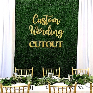 Custom Backdrop Sign, Lasercut, Name for Arch Backdrop panel, non shedding glitter paperboard, Wedding, Birthday party decor, Baby Shower