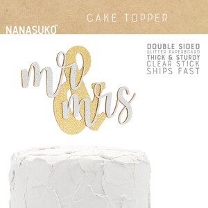 mr & mrs topper, engagement cake topper, wedding cake topper, Glitter party decorations, cake topper, cursive topper