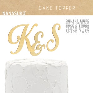 engagement cake topper, 3 piece set, couples initials cake topper, wedding cake topper, Gold Glitter party decorations, cursive topper