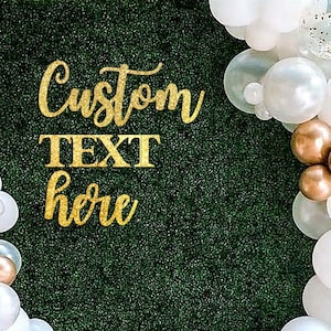 Personalized words cutout sign, Custom name cutout, laser cut non shedding glitter paperboard, Sign for backdrop, Party decor