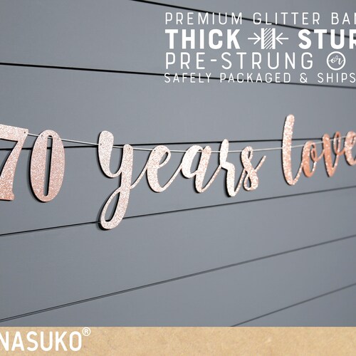 Personalised 70th Birthday Custom Banner MADE IN 1949 Golden Glitter #02 Personalised 70th Birthday Custom Banner MADE IN 1949 Golden Glitter #02