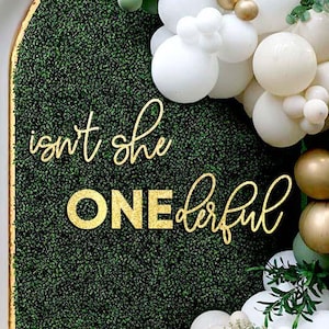 isnt she ONEderful backdrop sign, laser cut, first Birthday party decor, onederful, Photo Booth, Non shedding glitter, Easy set up