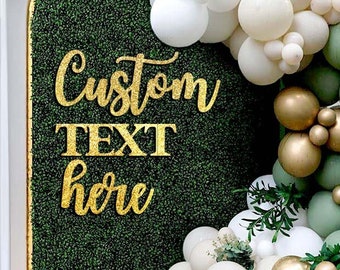 Personalized words cutout sign, Custom name cutout, laser cut non shedding glitter paperboard, Sign for backdrop, Party decor