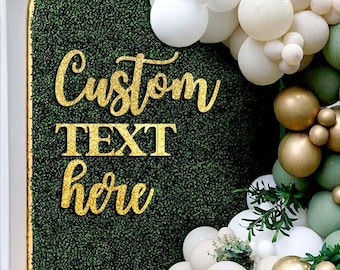 Personalized words cutout sign, Custom name cutout, laser cut non shedding glitter paperboard, Sign for backdrop, Party decor