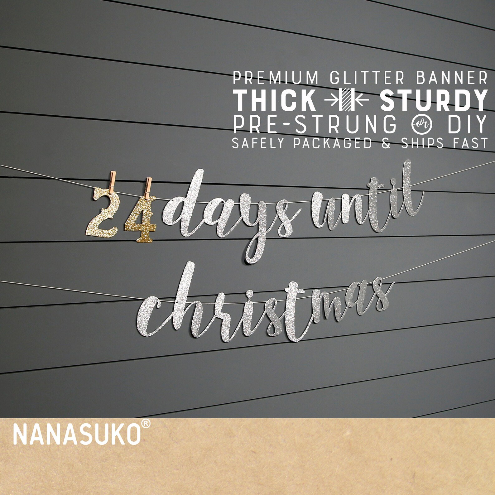 Days Until Christmas Banner Christmas Decorations Christmas - Etsy
