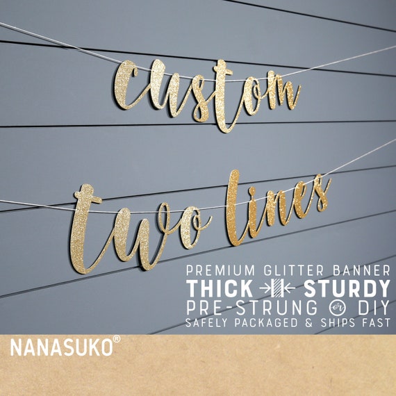 Custom Banner Personalized Banner Two Lines For Long Text Etsy