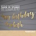 Happy Birthday banner with personalized name, Gold Glitter party decorations, custom birthday banner, cursive banner