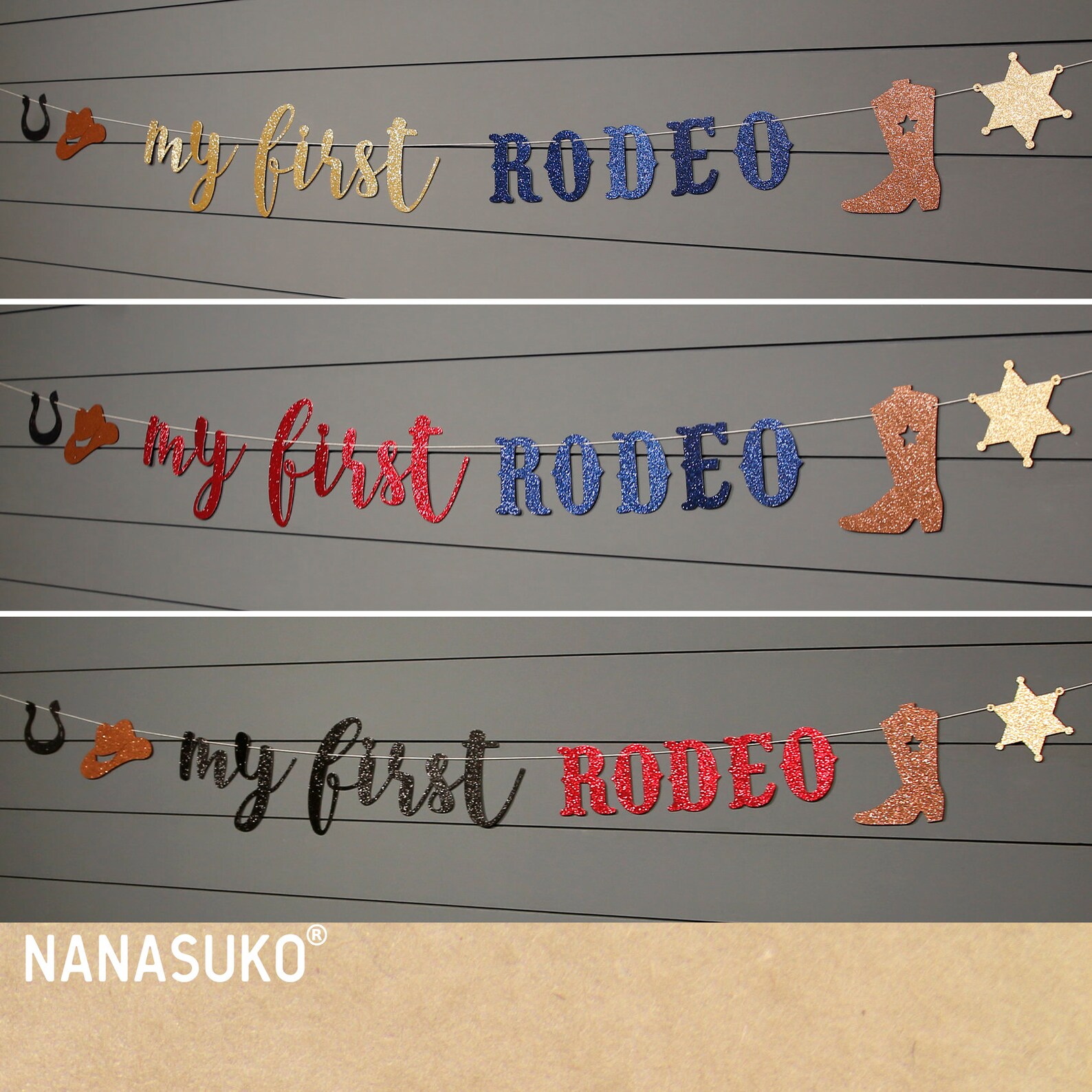 My first RODEO banner rodeo birthday banner western theme Etsy