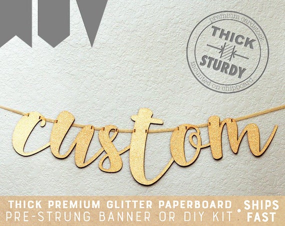 Custom Banner Personalized Banner One Line Banner Gold Etsy