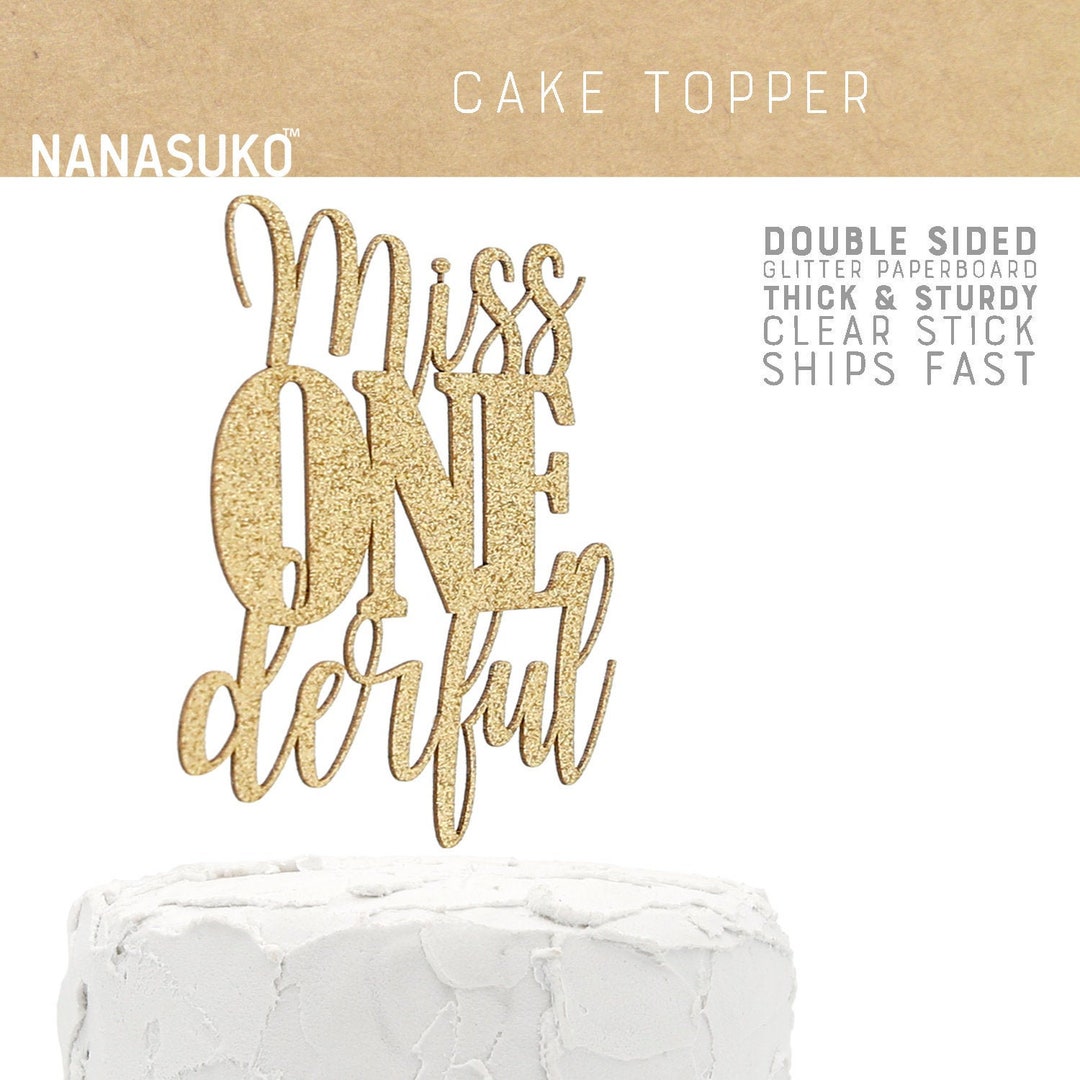 Miss Onederful Cake Topper, One Cake Topper, First Birthday Cake Topper ...