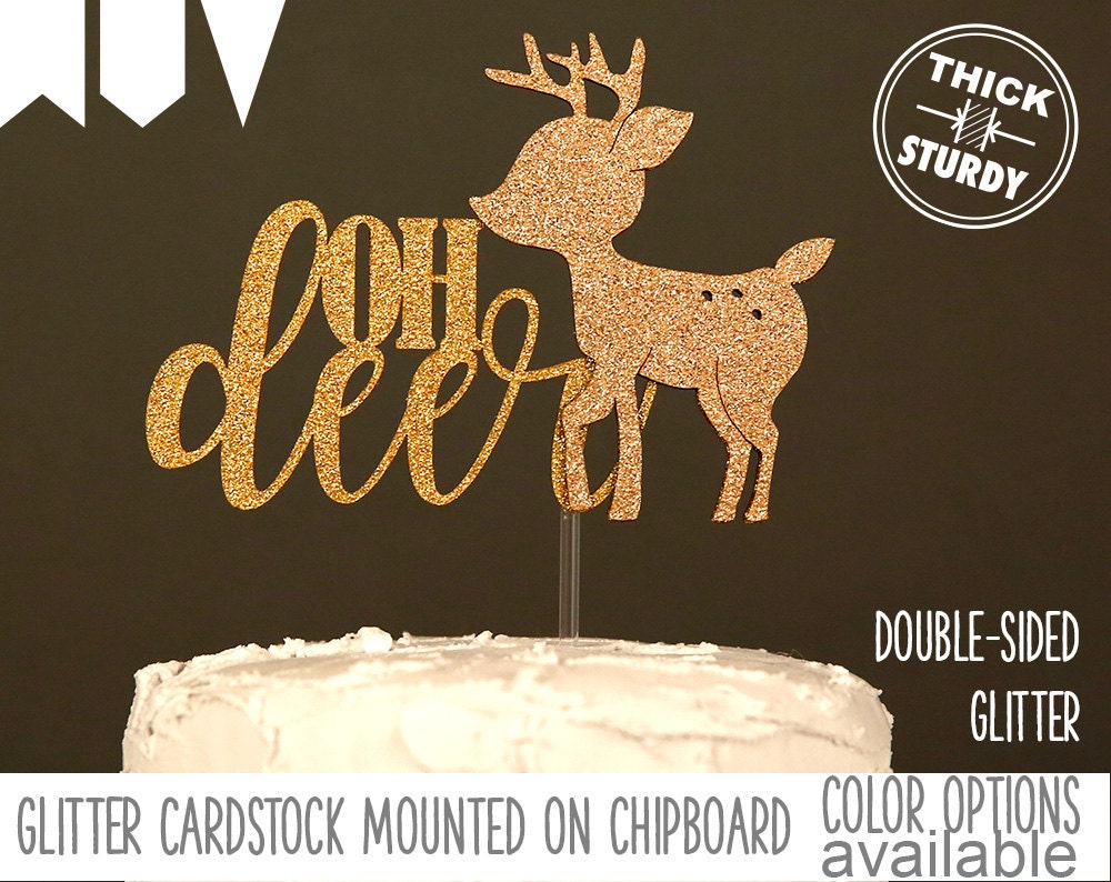 oh deer cake topper baby shower cake topper woodland baby Etsy