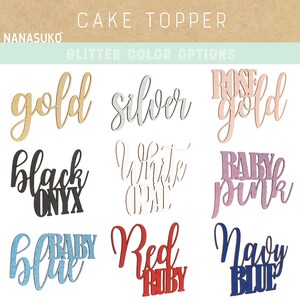 sweet sixteen cake topper, 16th birthday cake topper, milestone birthday cake topper, Gold Glitter party decorations, cursive topper image 9