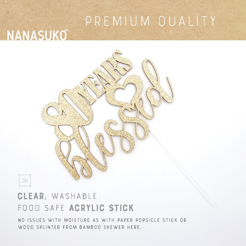 80 Years Blessed And Loved Cake Topper In Silver - Walmart Business...