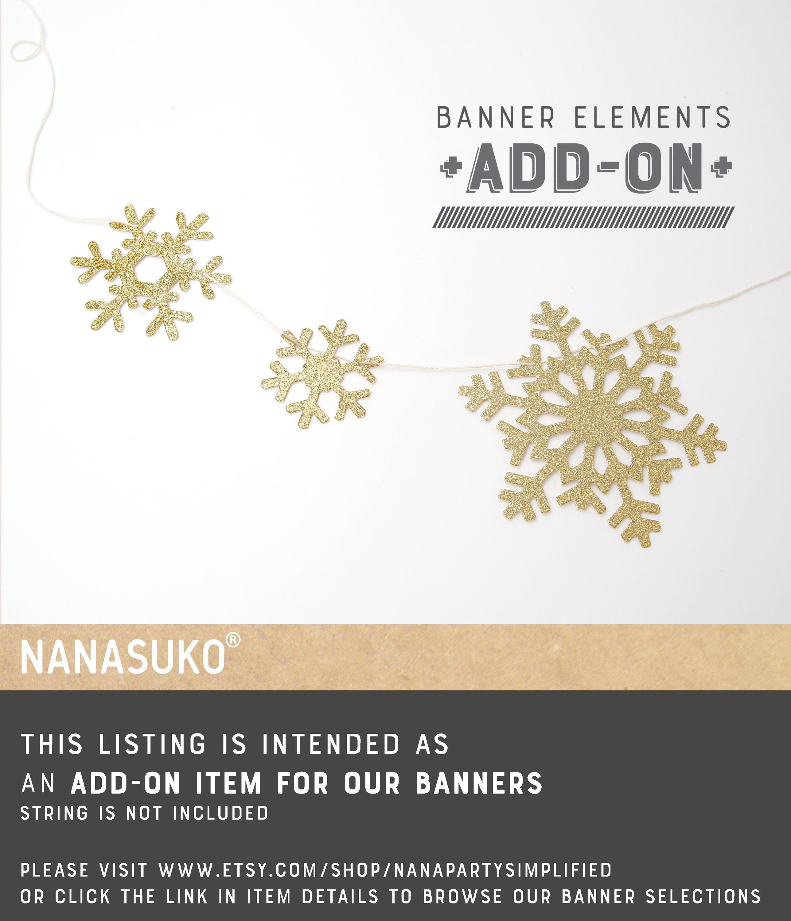 snowflakes design banner element add on snowflake garland winter onederland Christmas decor snow in love glitter party
