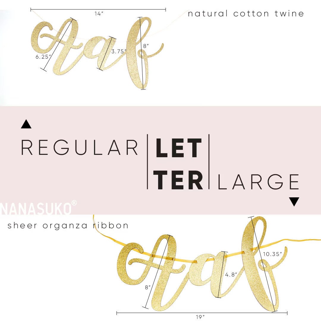 "Lucky In Love" Gold Glitter Banner - Pre-Assembled Wedding Bridal Shower Garland (Approx. 3.9 Ft)