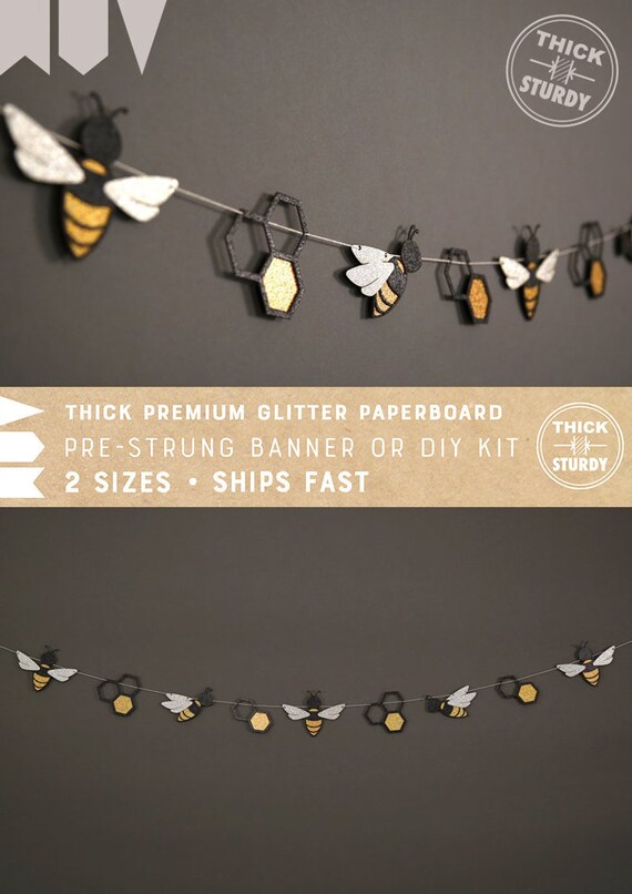 Bee Garland With Bee And Beehive Bee Theme Party Decoration Etsy