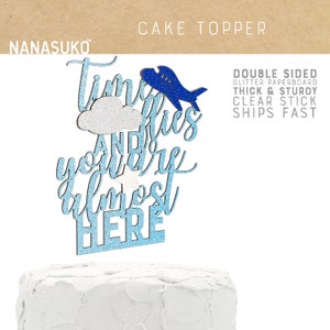 time flies AND you are almost HERE cake topper, airplane cake topper, Glitter party decorations, cursive topper