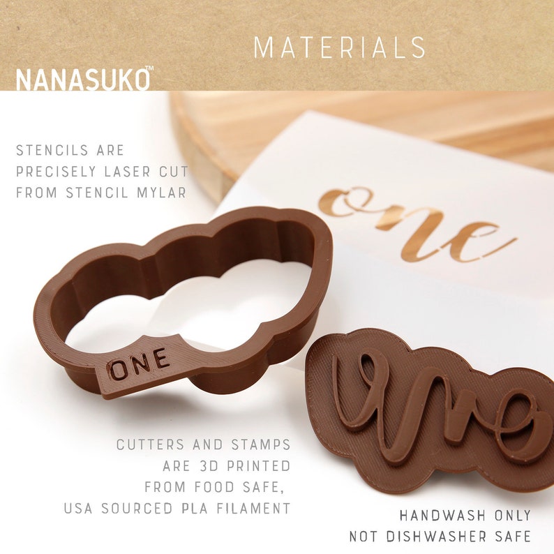 cookie stamp cursive lettering cookie cutter one to ten cookie cutters food safe number set kids birthday or stencil