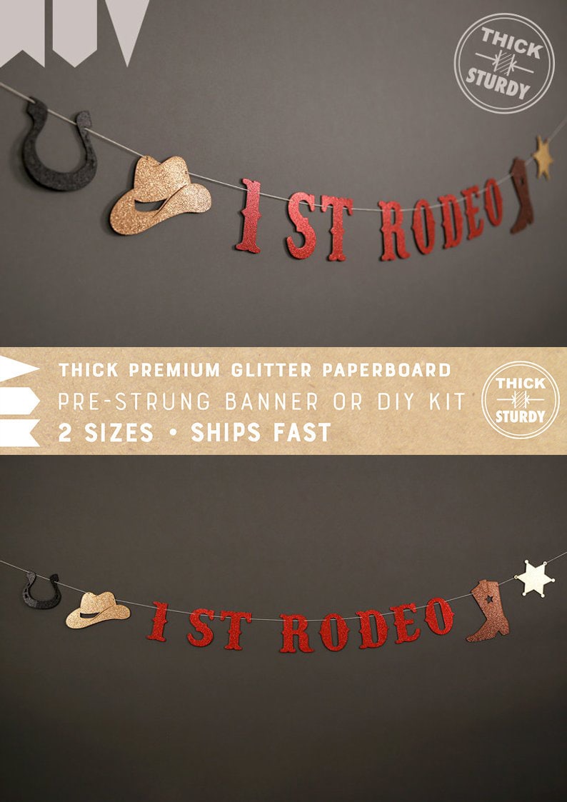 1st rodeo banner rodeo birthday banner western theme party Etsy