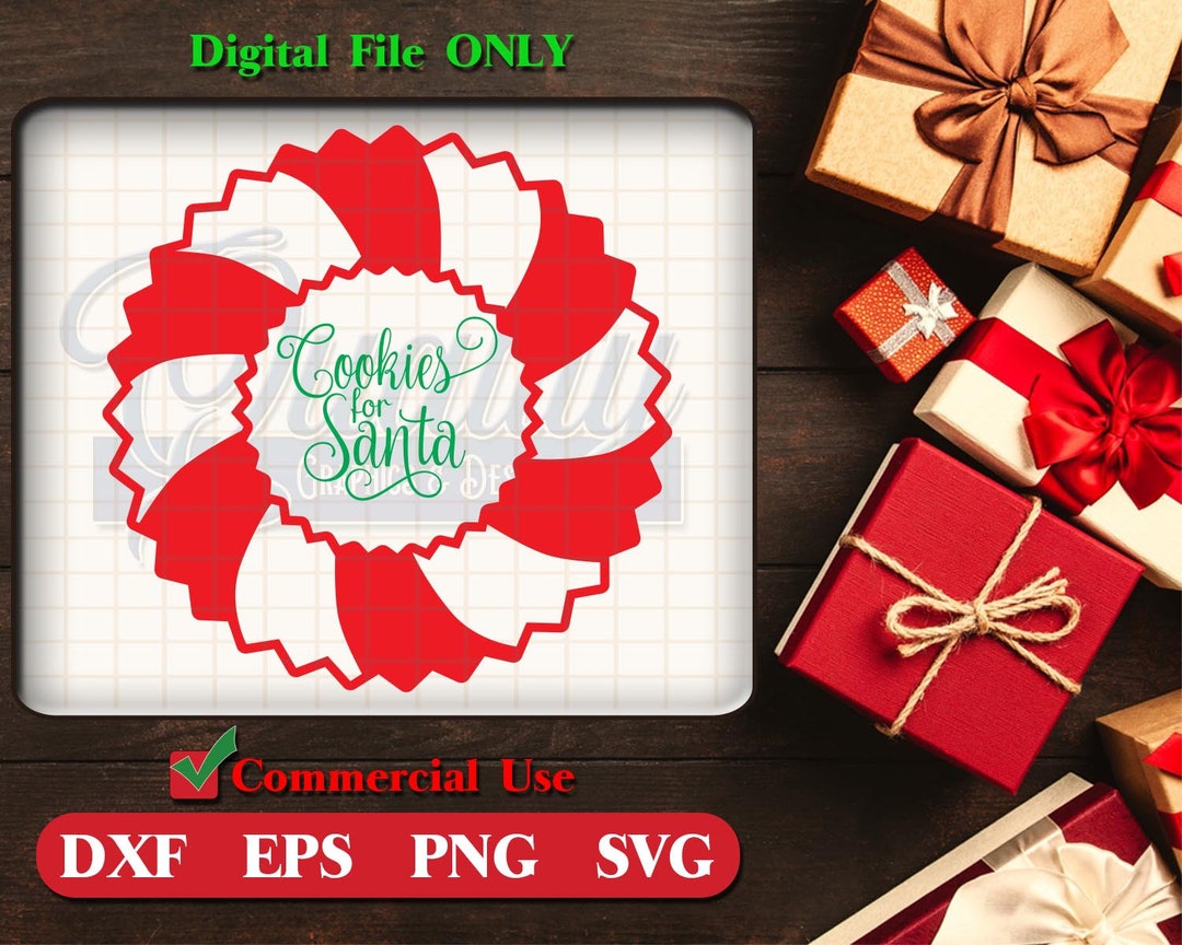 COOKIES FOR SANTA Svg Vector Christmas Svg Charger Plate Svg Etsy