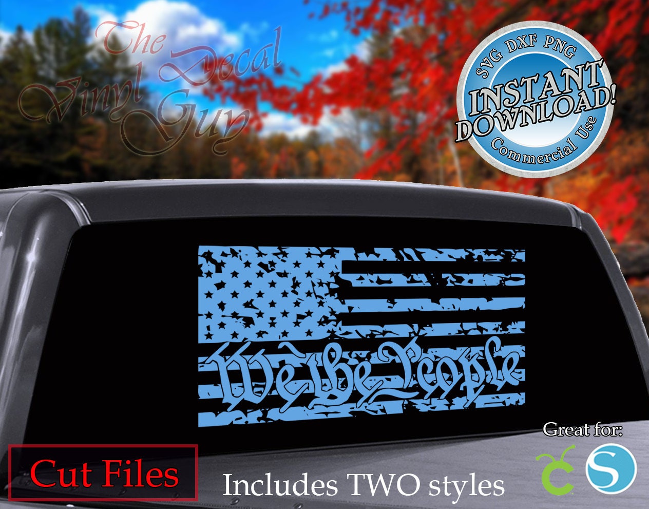 Download We The People Distressed Flag Cut File Vector svg dxf png