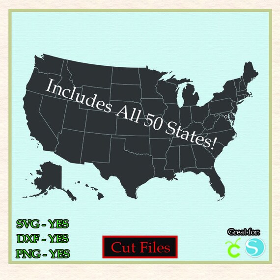 Download United States Map States Cut File Vector svg dxf png ...