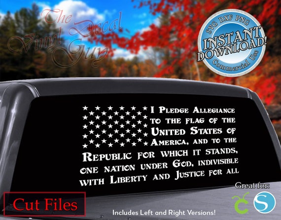 Download Pledge of Allegiance Flag Cut File Vector SVG dxf png Cricut