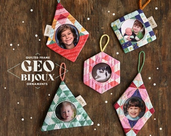 GEO BIJOUX: Patrón PDF de adornos con marco acolchado