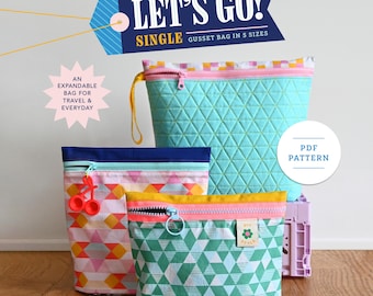 ¡Vamos! Bolso expandible con fuelle simple para viajes y uso diario: patrón en PDF