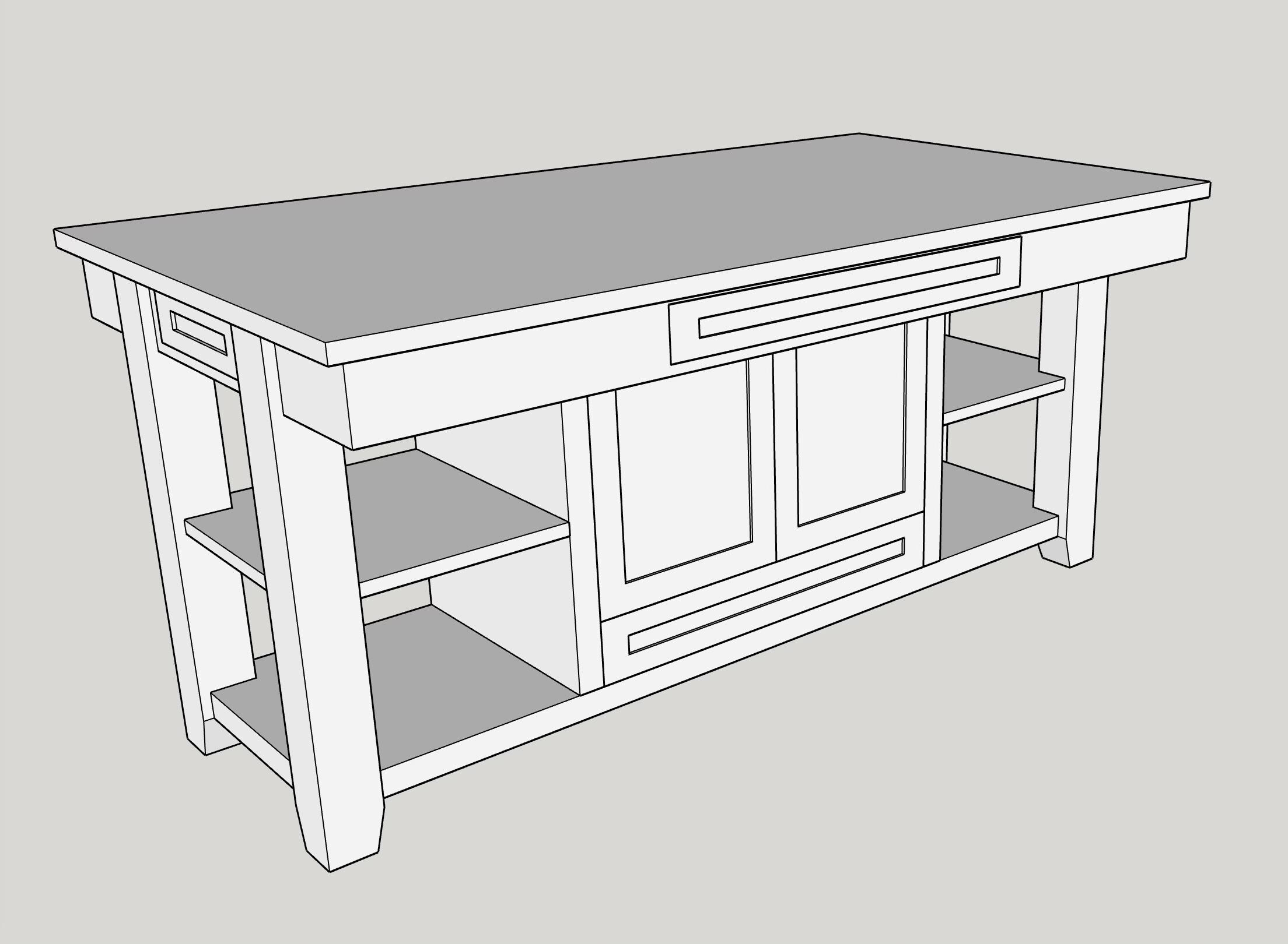Kitchen Island, Custom Solid Wood Island, Luxury Storage Workstation ...
