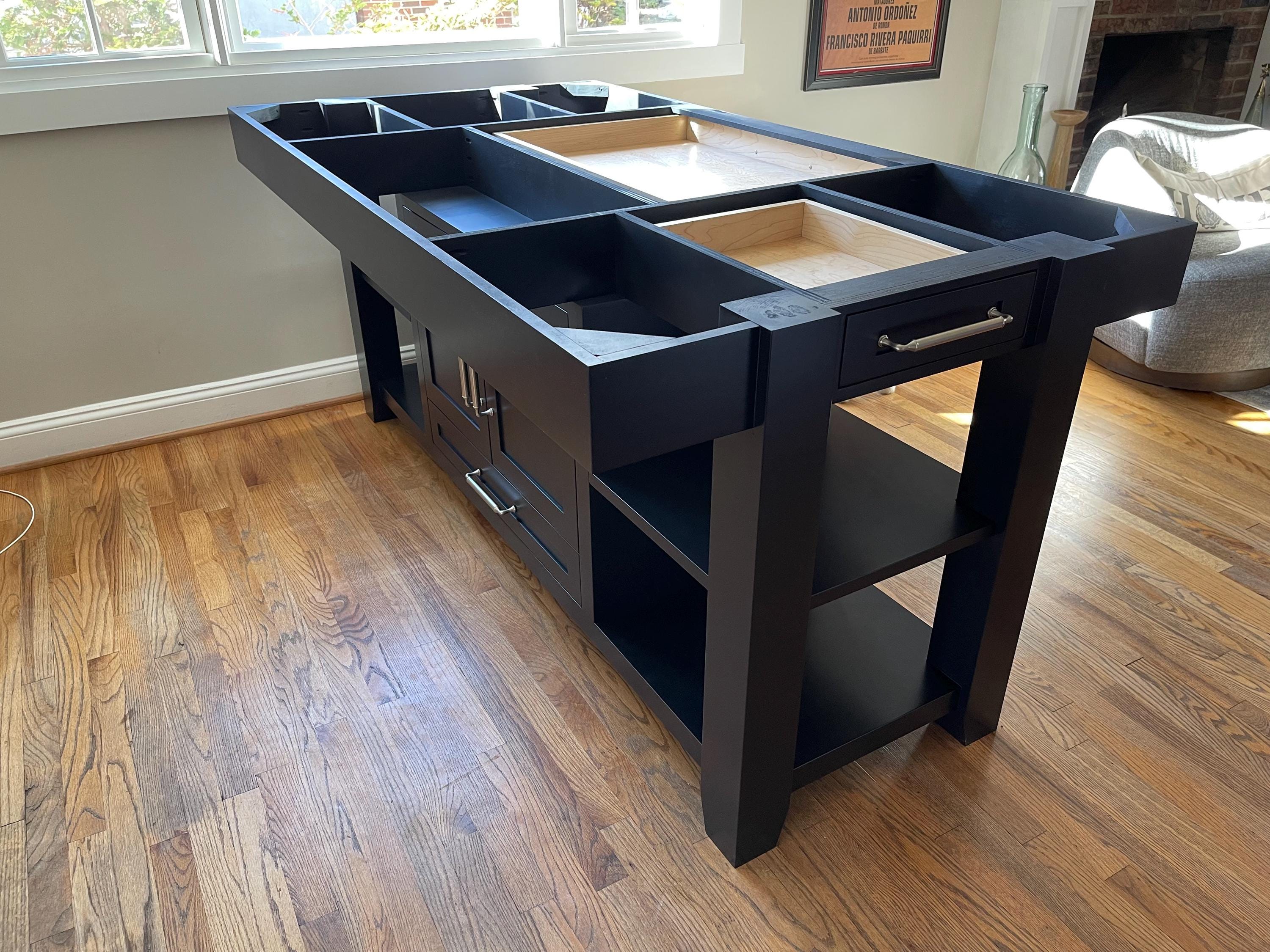 Kitchen Island, Custom Solid Wood Island, Luxury Storage Workstation ...