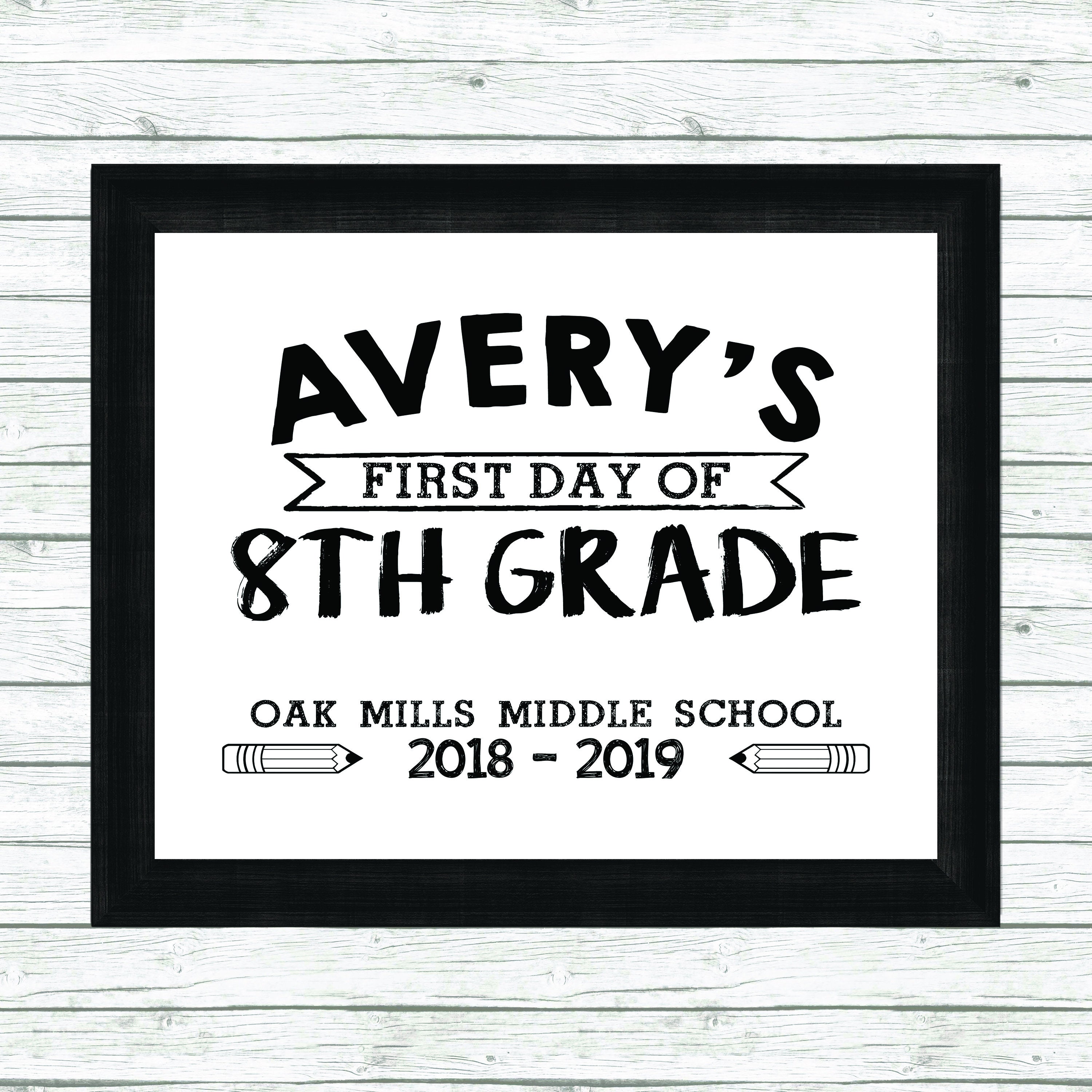 Printable First Day Of 8th Grade Sign First Day Of School Etsy