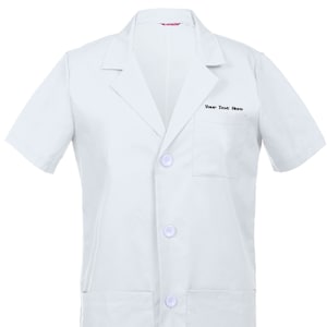 Personalized Customizable Embroidered Men&#39;s Short Sleeves Lab Coat Laboratory Doctor Workwear