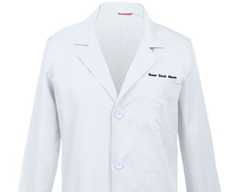 Personalized Customizable Embroidered Men's Lab Coat Laboratory Doctor Workwear