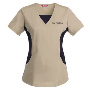 Personalized Customizable Embroidered Women's Medical Scrub Top